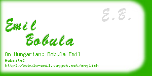 emil bobula business card